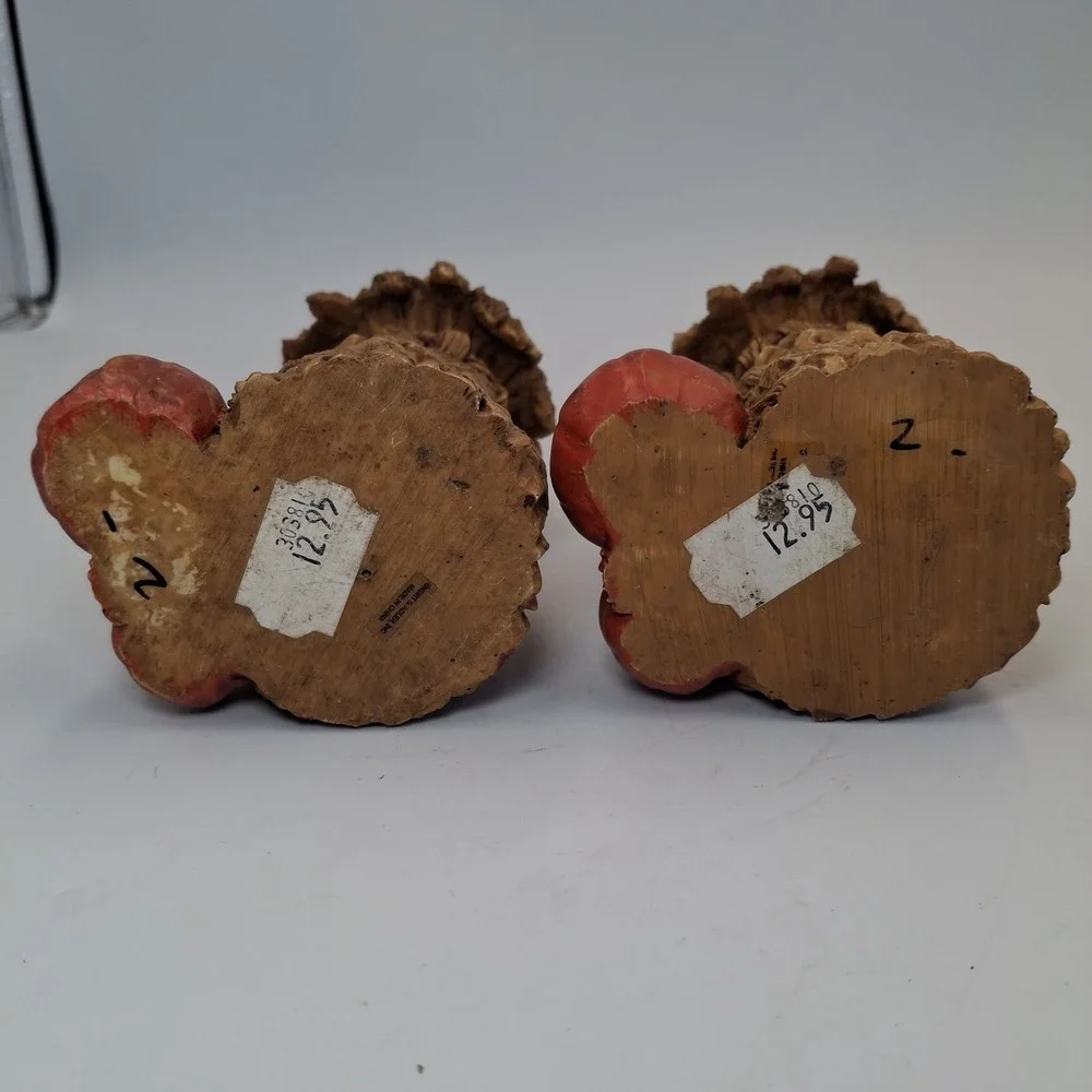 Kurt Adler Resin Thanksgiving Harvest Cornstalk Candle Holders Pumpkin Set 2